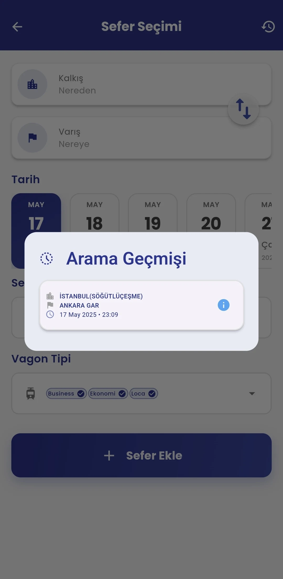 Tren Bilet Alarm: Koltuk Alarm screenshot