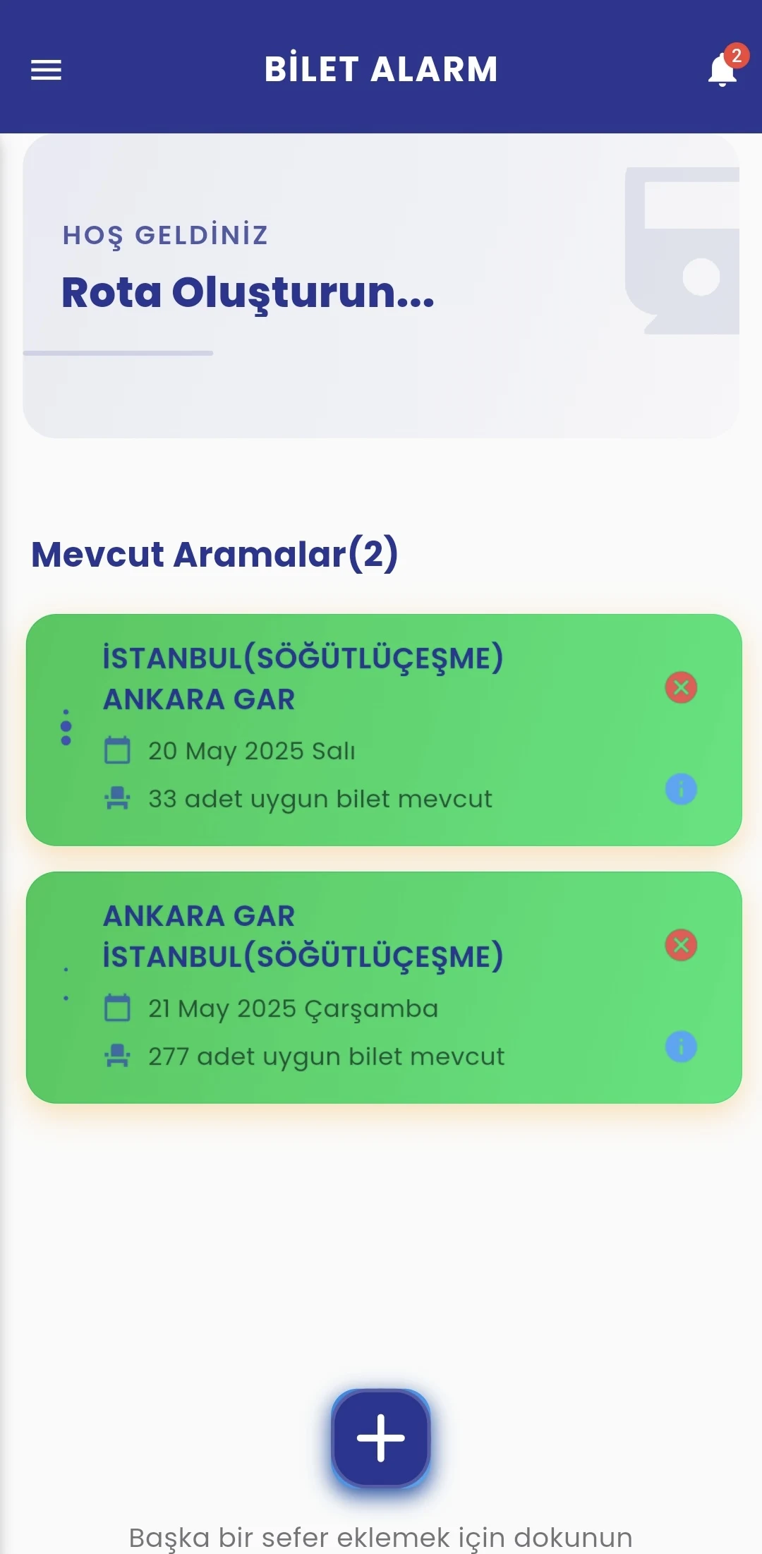 Tren Bilet Alarm: Koltuk Alarm screenshot
